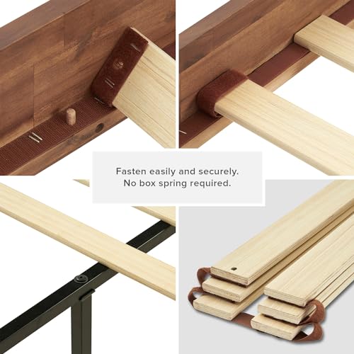 Queen Solid Wood Platform Bed Frame with Headboard M277968
