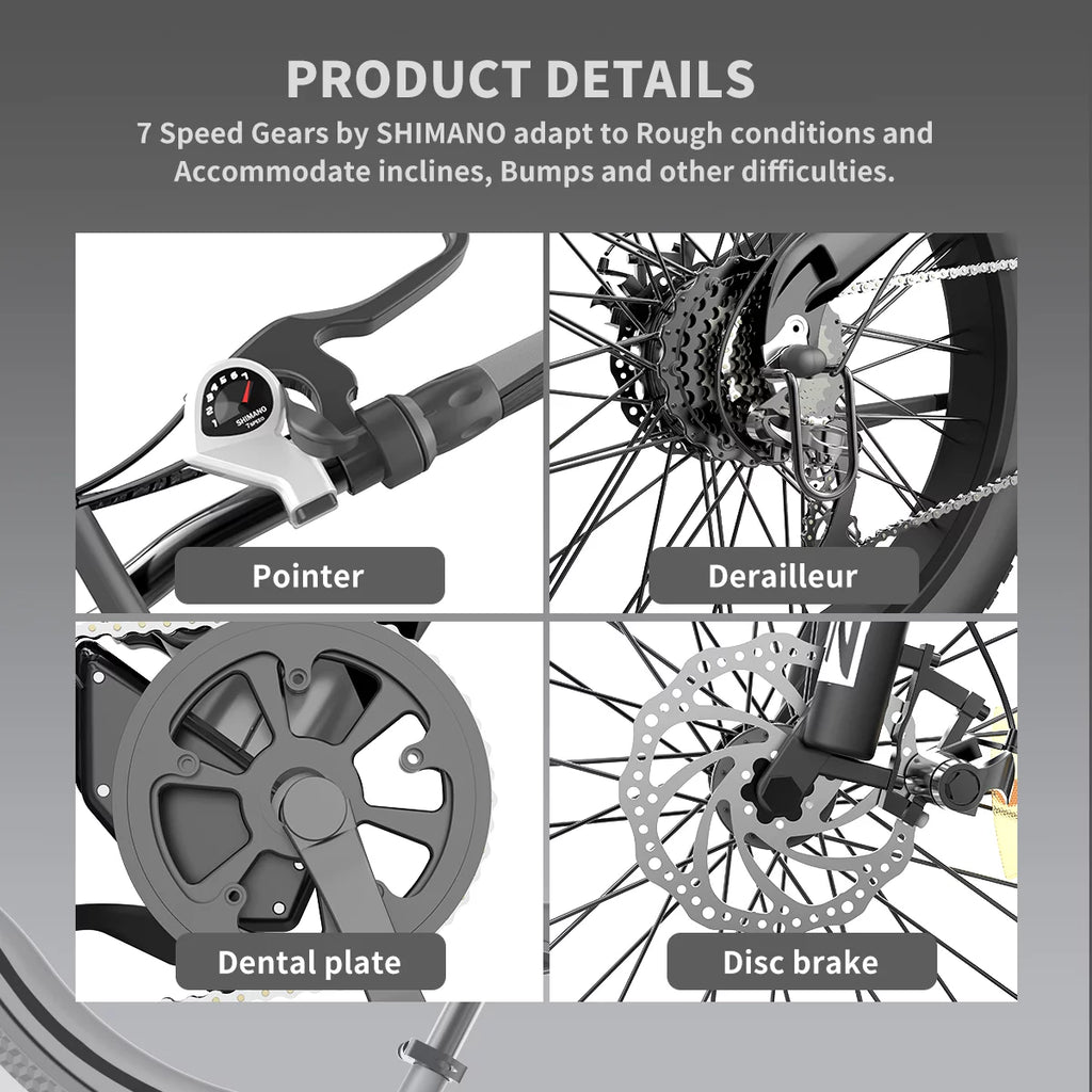750W 48V 15Ah Fat Tire Electric Mountain Bike Y428
