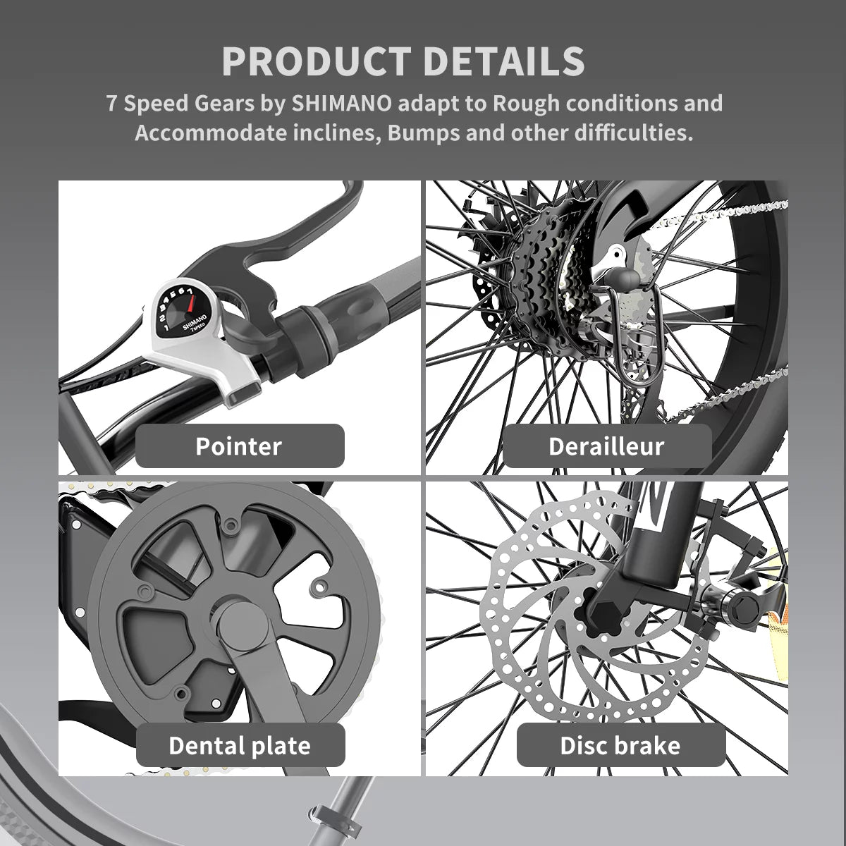 750W 48V 15Ah Fat Tire Electric Mountain Bike Y428
