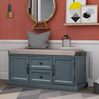 Dark Blue Storage Bench C4295
