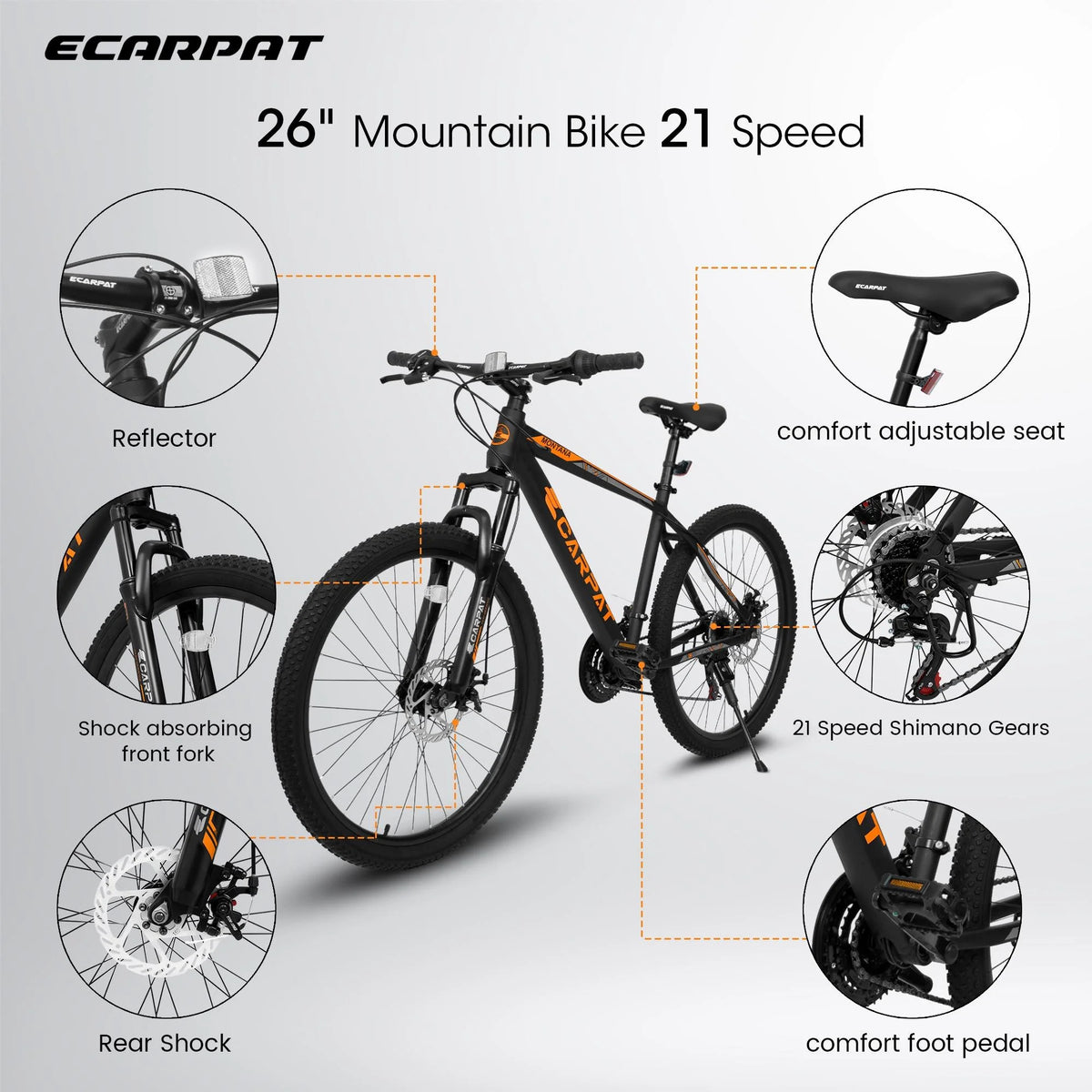 24 inch Mountain Bike with 21 Speed Drive, Dual Disc Brake, Front Suspension X814971