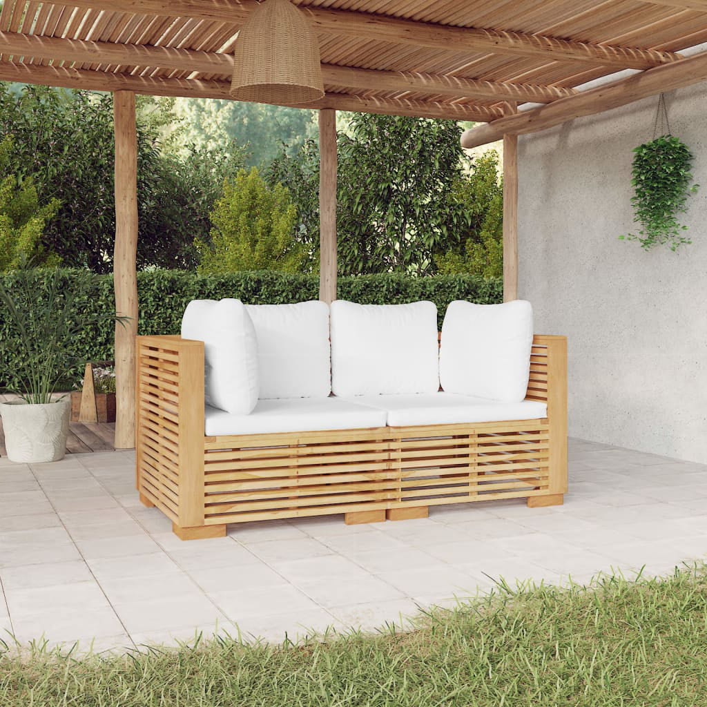 Teak Corner Sofas with Cushions 2 pcs L7408