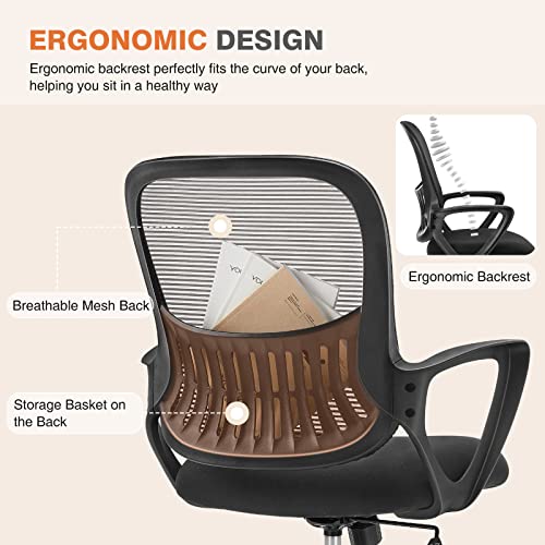 Black Ergonomic Mid-Back Mesh Swivel Office Chair Z3257