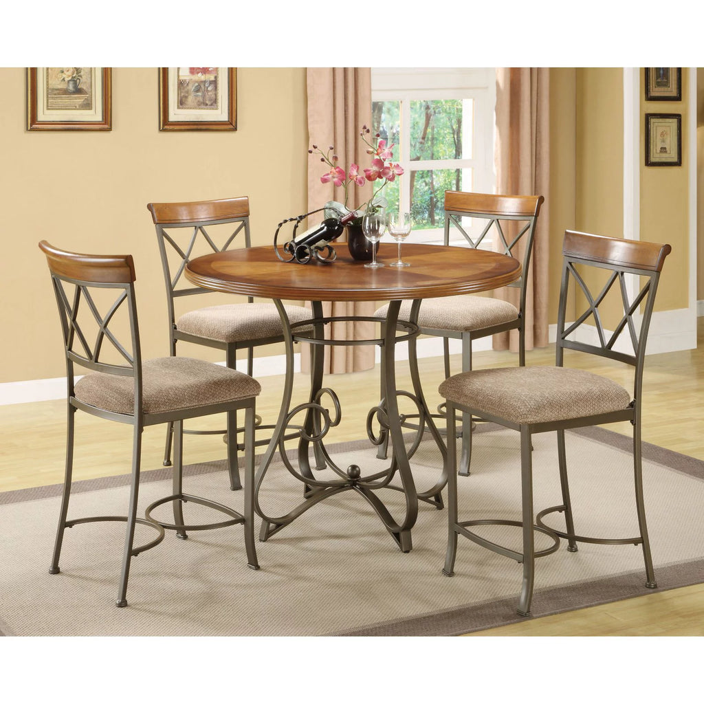 42" Wood and Metal Dining Table L719736