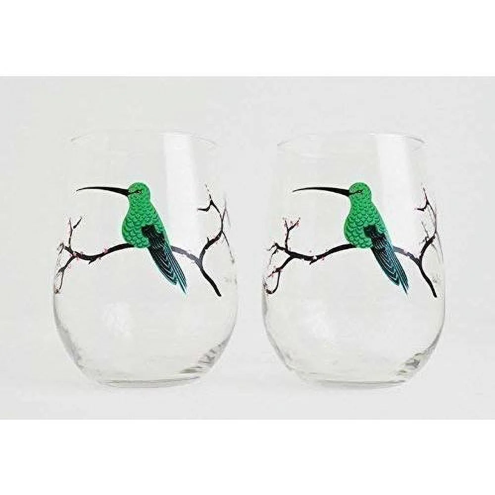 Set Of 4 Stemless Painted Glasses G985