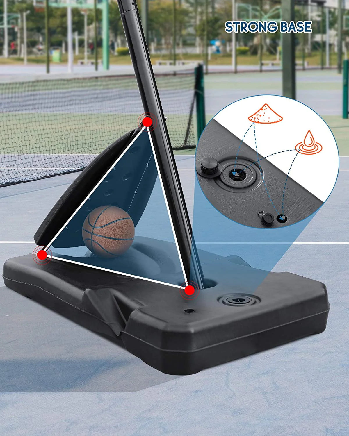 Portable Basketball Hoop with 7.5-10 Ft Adjustable Height J7981