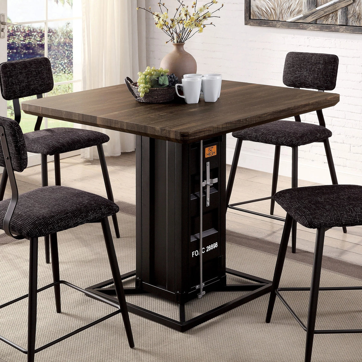 Walnut Wood Counter Height Table P9377