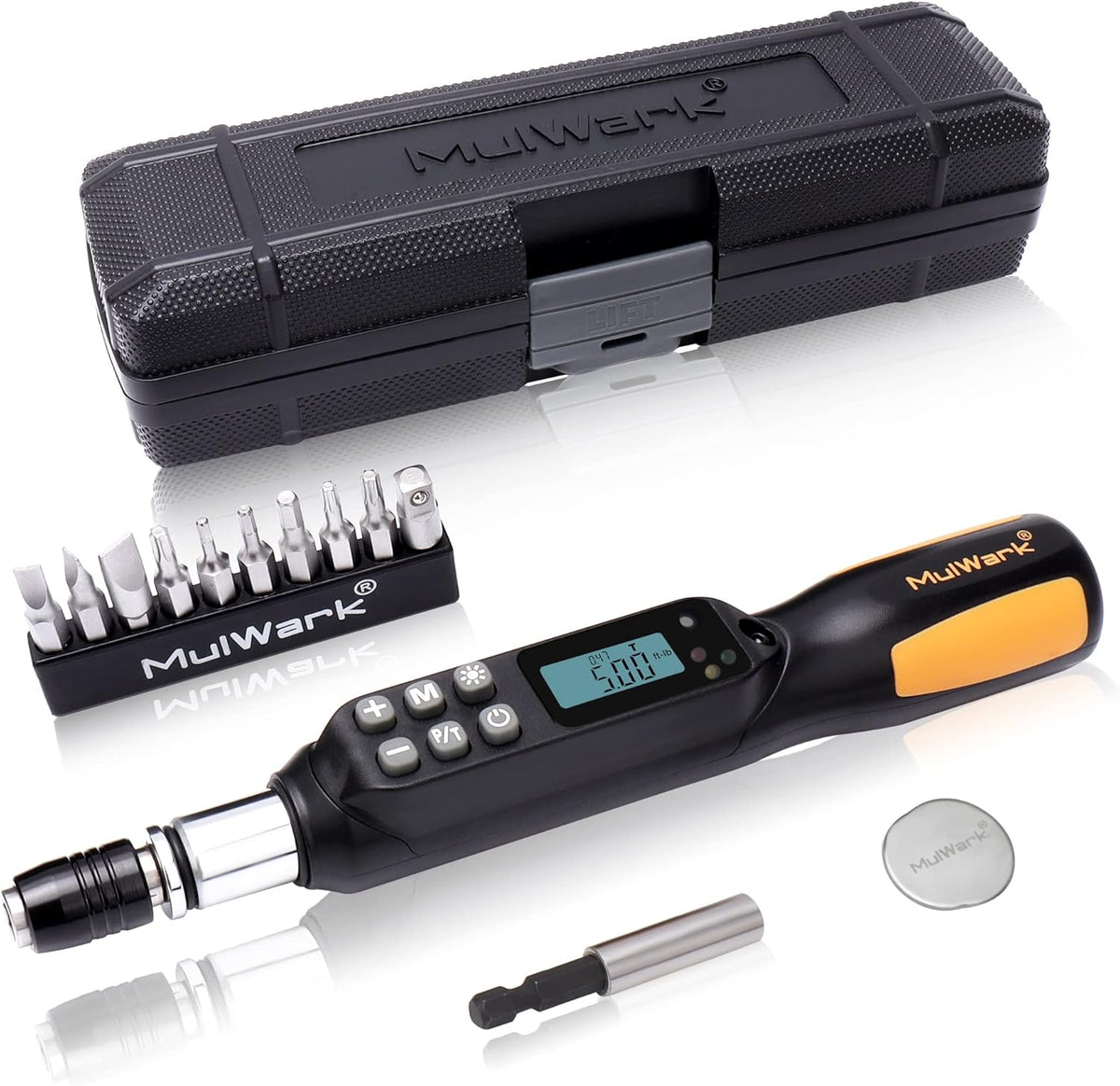 1/4 Mini Cordless Adjustable Torque Screwdriver with 9 PCS Bits & Storage Case L98900