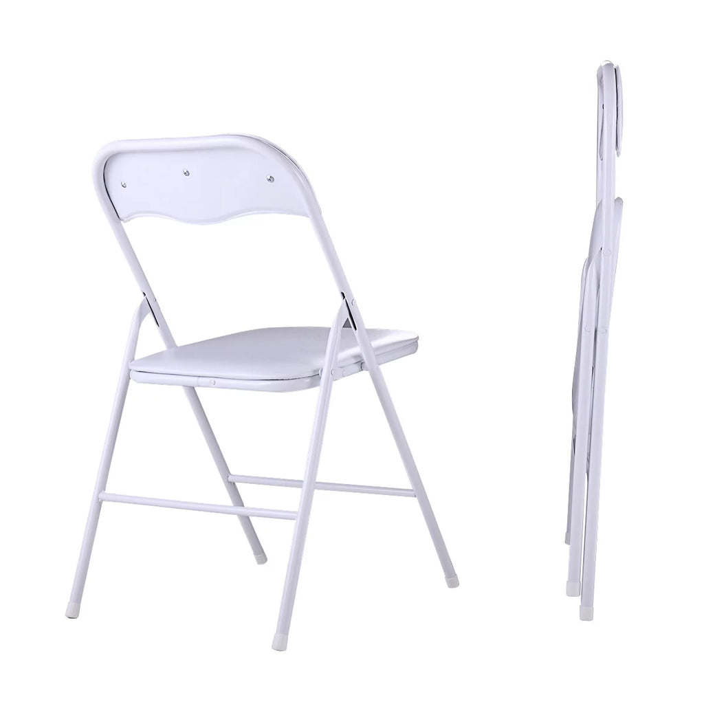 White Folding Chairs Set of 6 K80275