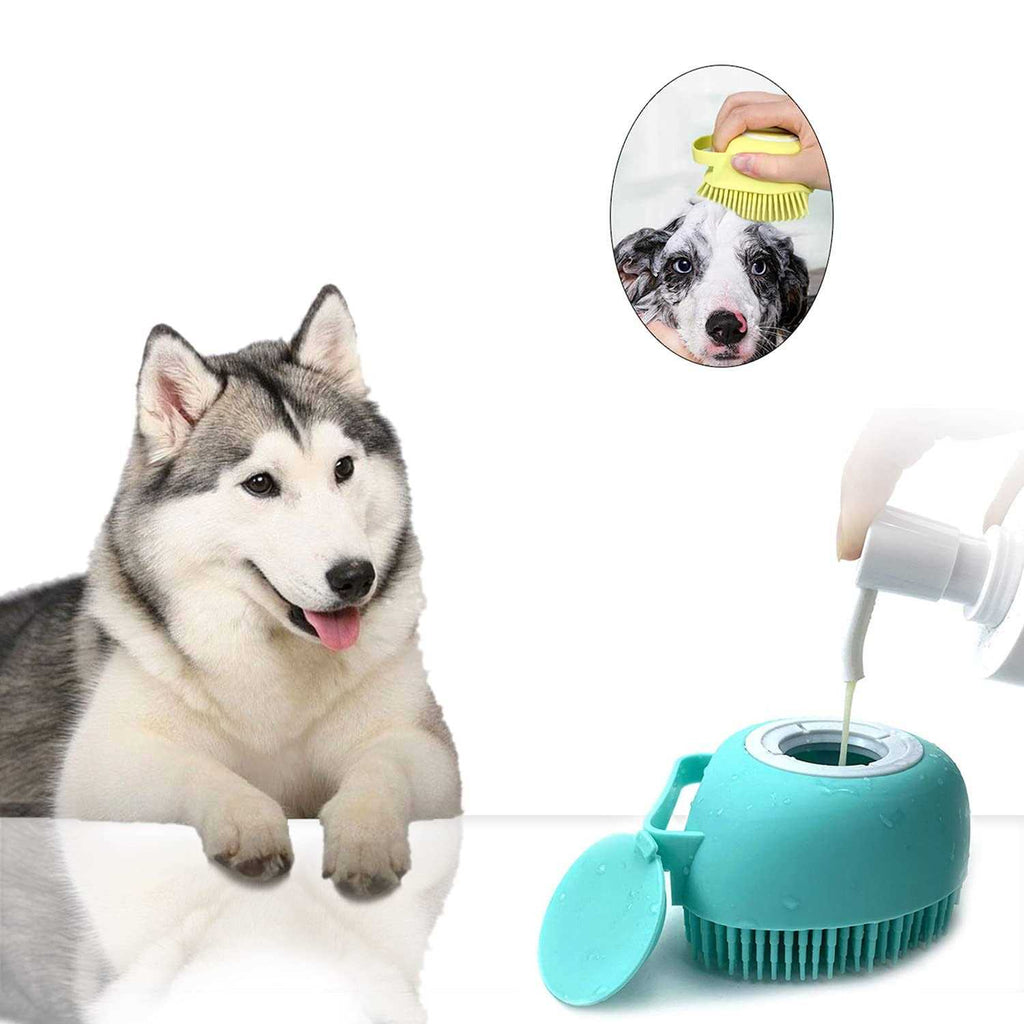 Pet Grooming Bath Massage Brush with Soap and Shampoo Dispenser K34804