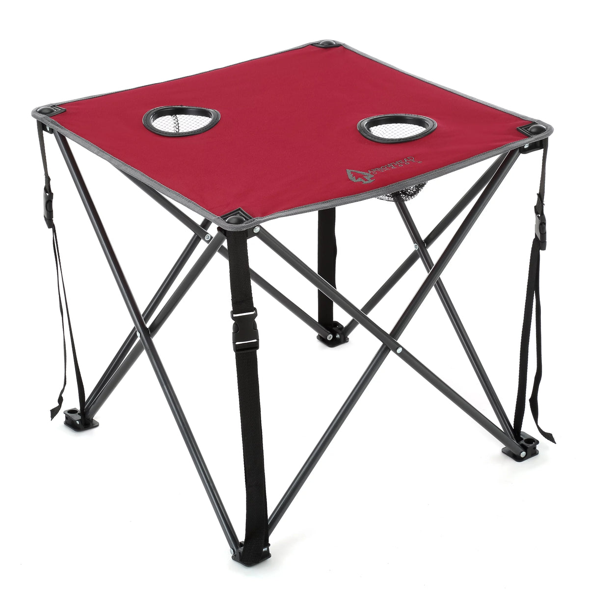 Heavy-Duty Portable Camping Folding Table with Cup Holders and Carrying Case C2380