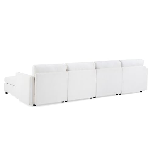 Oversized Chenille U-Shaped Modular Sectional Sofa with 2 Ottomans C738829