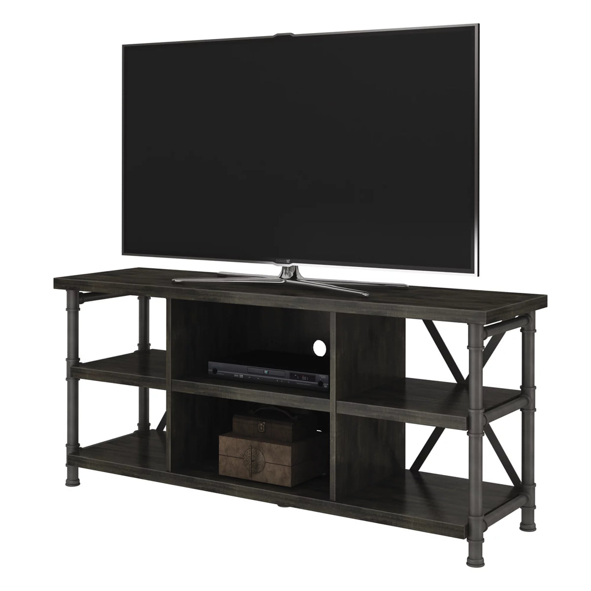 Industrial TV Stand with Metal Pipe Frame H424604