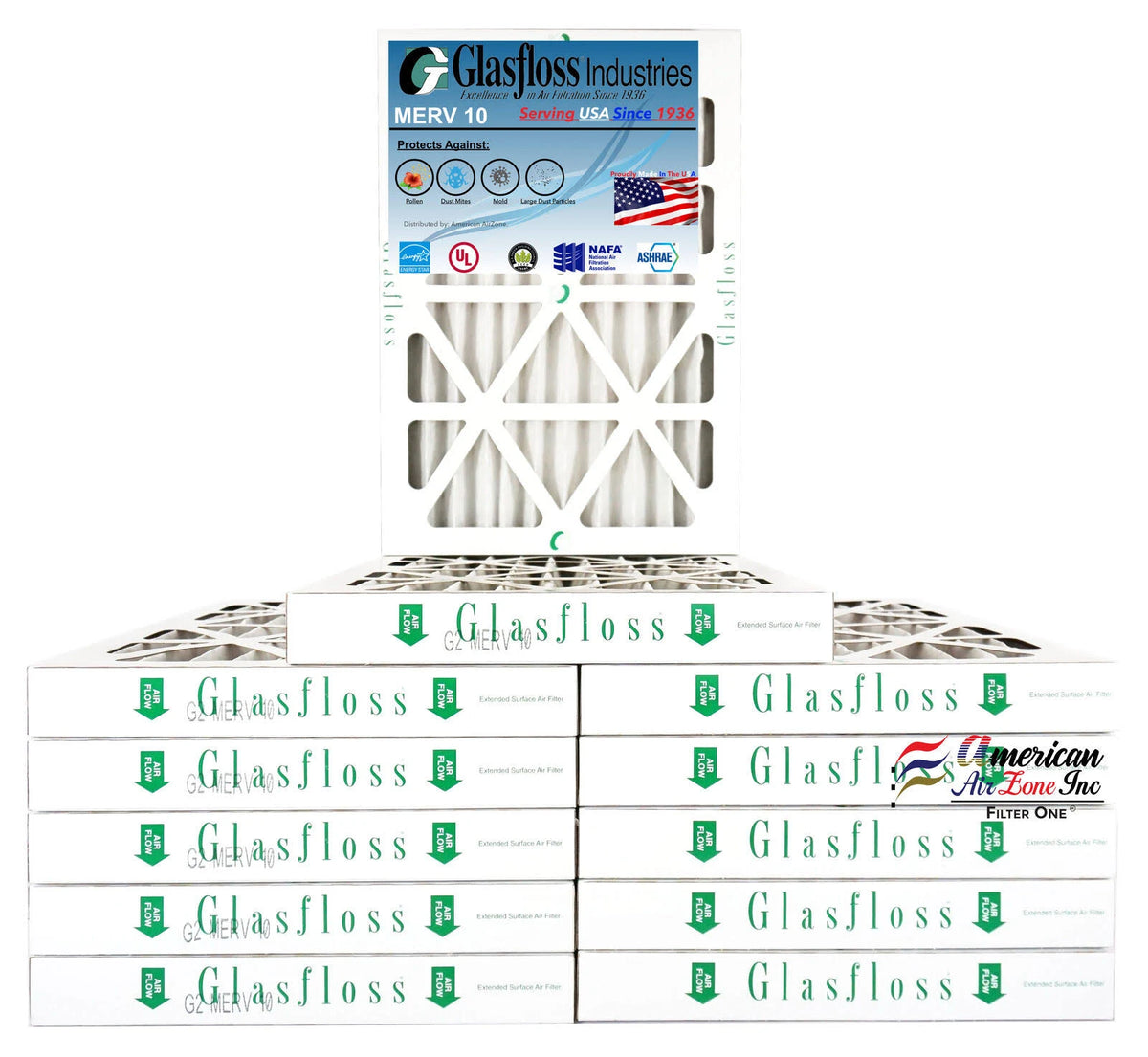 14x25x2 MERV 10 Pleated AC Furnace Filter Qty 12 O9871