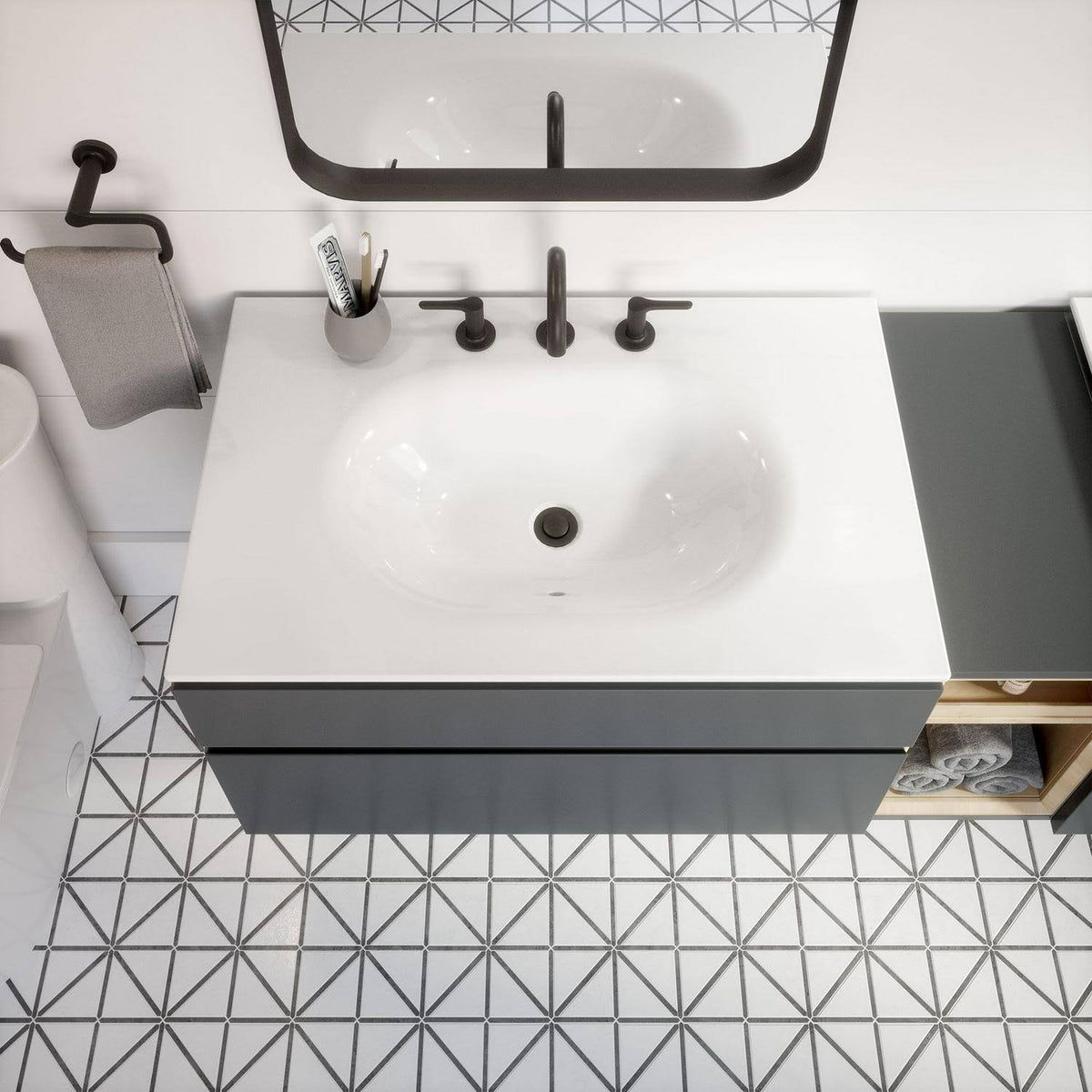 White 33 in. Vanity Top Sink R944852