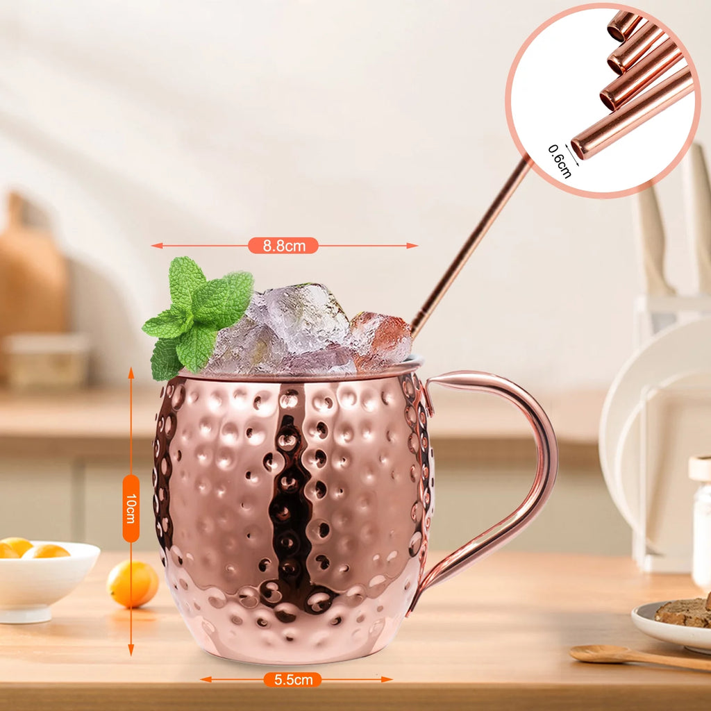 Stainless Steel Copper Cup Set Of 4 V84778