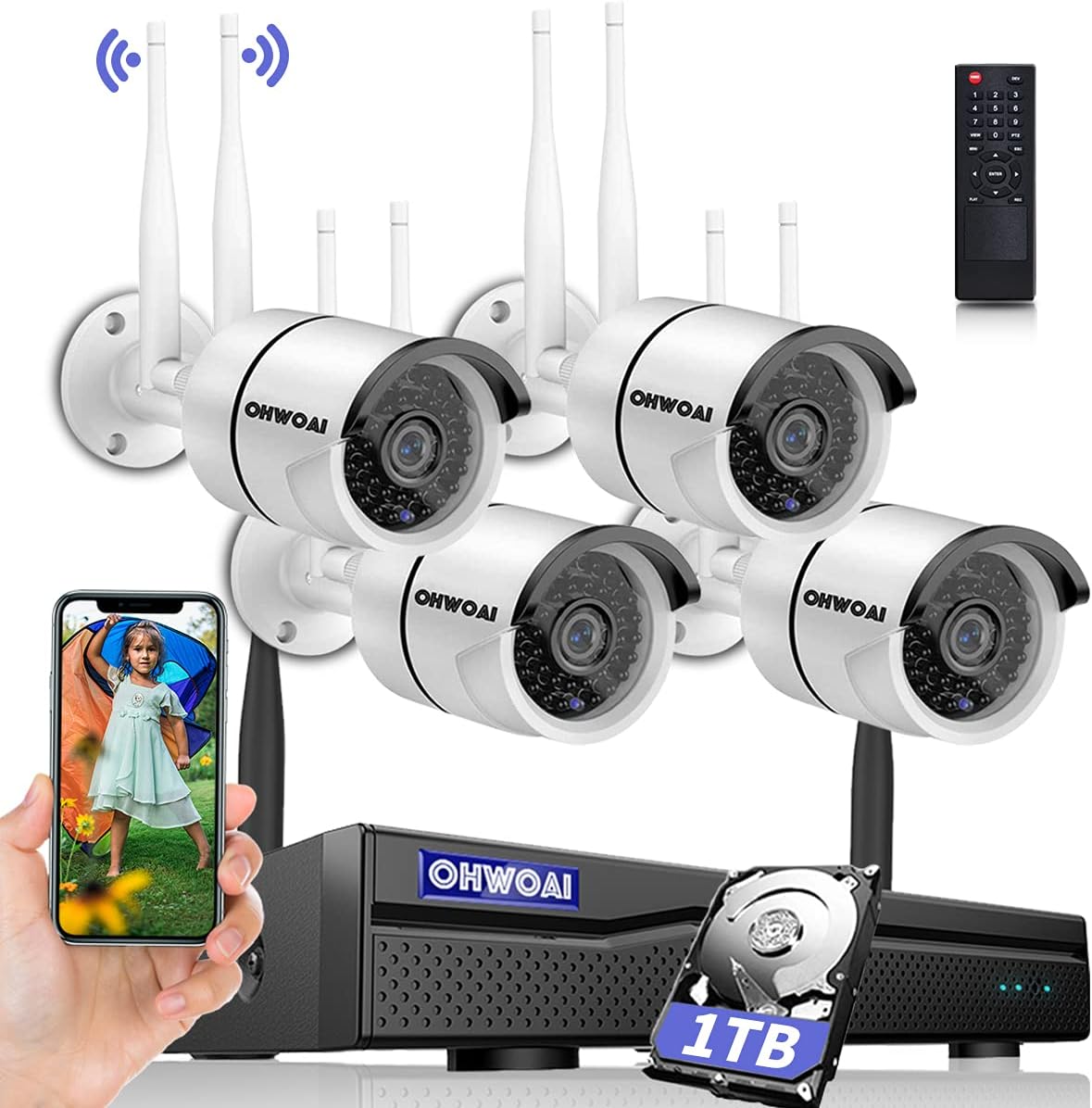 8 Channel 1080P Wireless Security Camera System with 1TB Hard Drive L8598