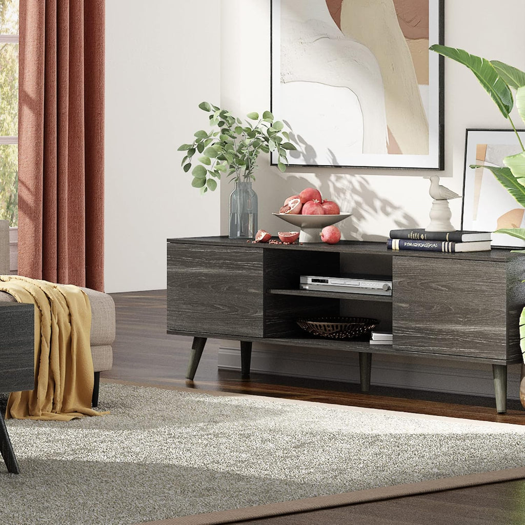 Mid-Century Modern TV Stand with Storage Cabinet F785