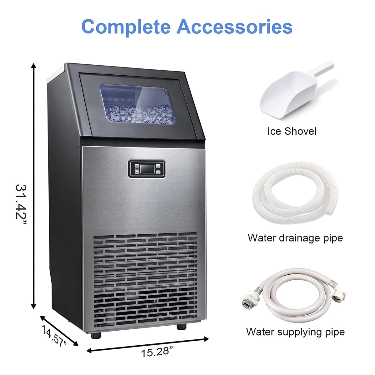 Stainless Steel Commercial Ice Maker 100Lbs/Day T2708