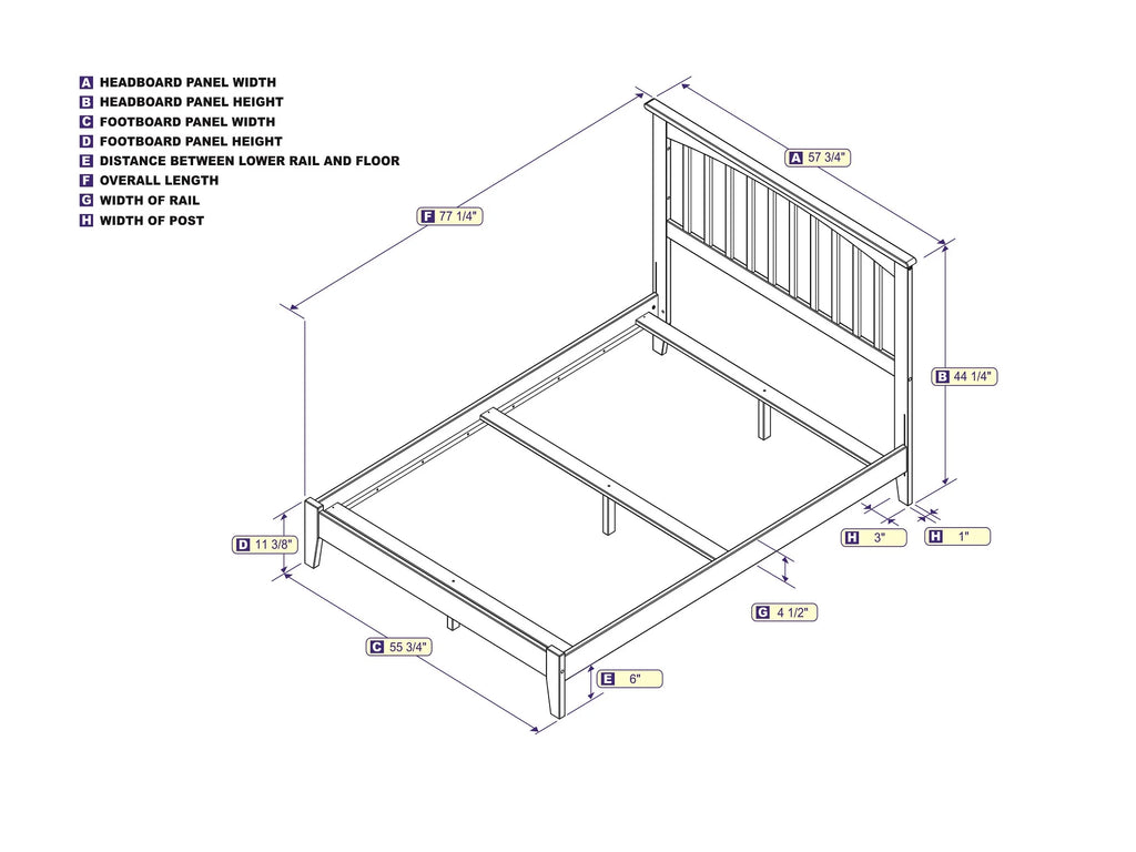 Walnut Bed T601