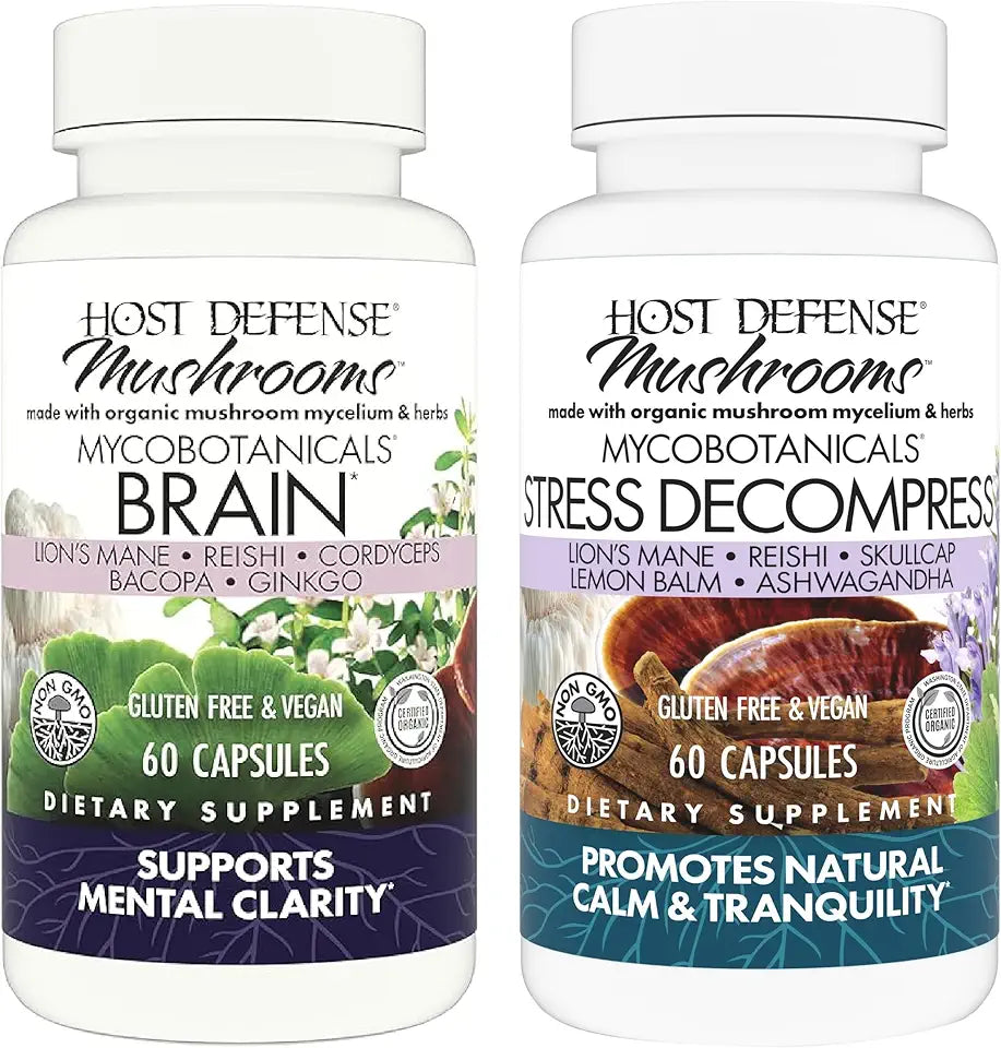 MycoBotanicals Brain & Stress Capsules, 60 Count T419549