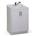 White 24 inch Laundry Cabinet with Pull-Out Faucet and ABS Sink D3219