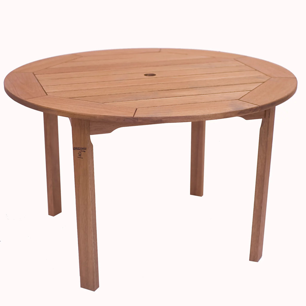 5-Piece Round Eucalyptus Wood Patio Dining Set S795305