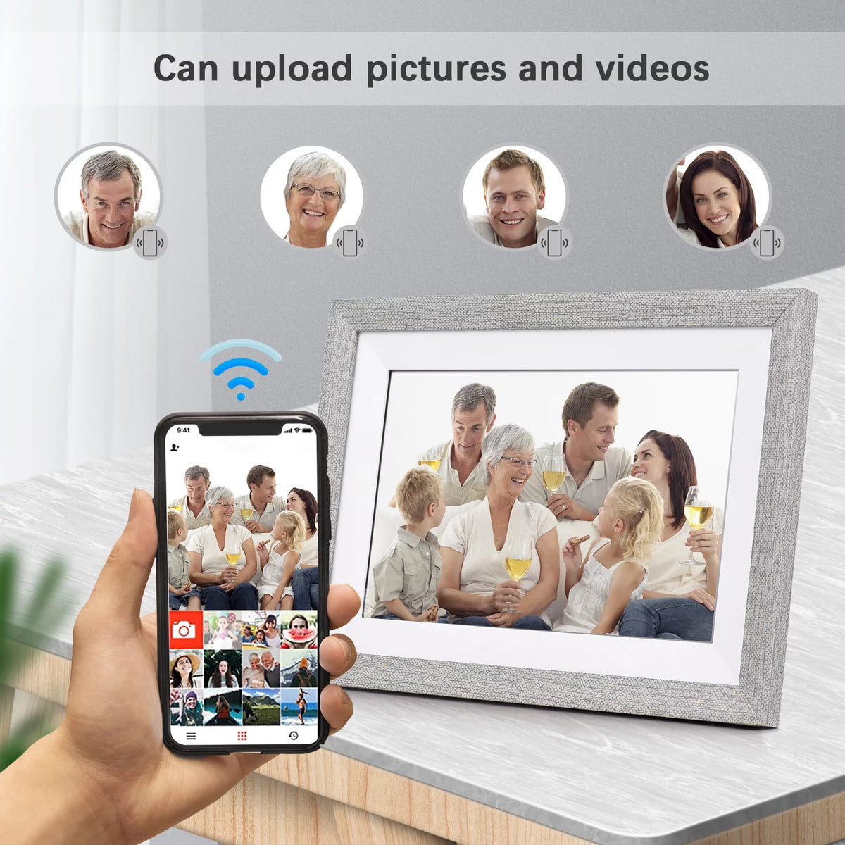 WiFi Digital Photo Frame 10.1-Inch TFT Screen 16GB Storage C8946