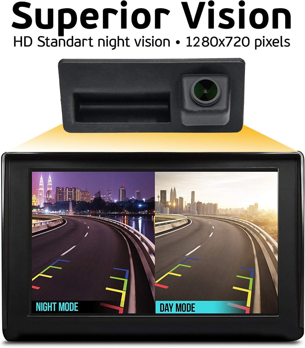 1280x720p Night Vision IP68 Waterproof License Plate Backup Camera Pack of 2 B776609