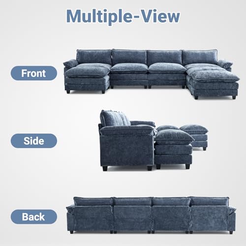 87" Convertible L-Shaped Sectional Sofa with Ottoman K828791