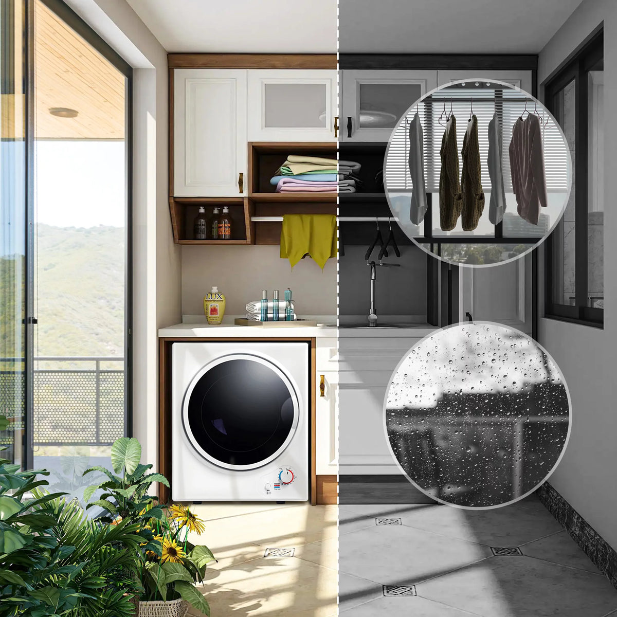 850W Portable Front Load Electric Clothes Dryer with 5 Drying Modes Y5778