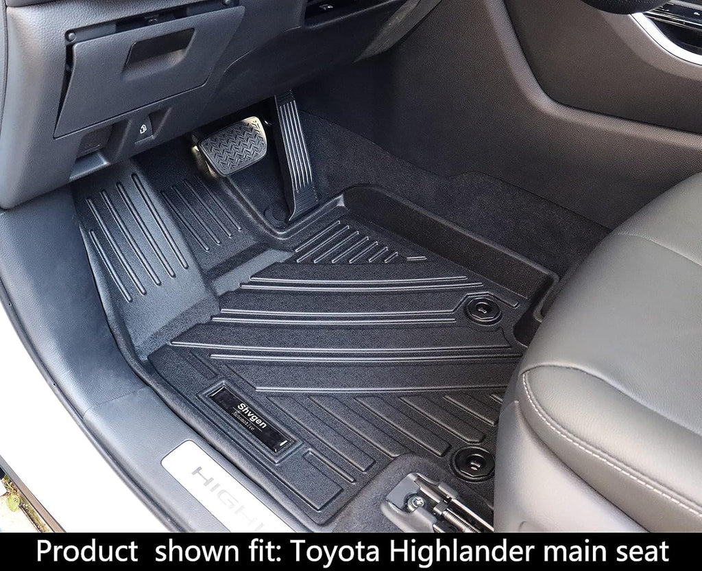 3 Row All-Weather Rubber Car Floor Mats & Cargo Liner Black P1011