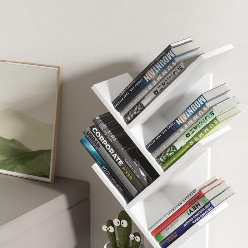 10 Tier Dark Grey Wood Tree Bookshelf R4935