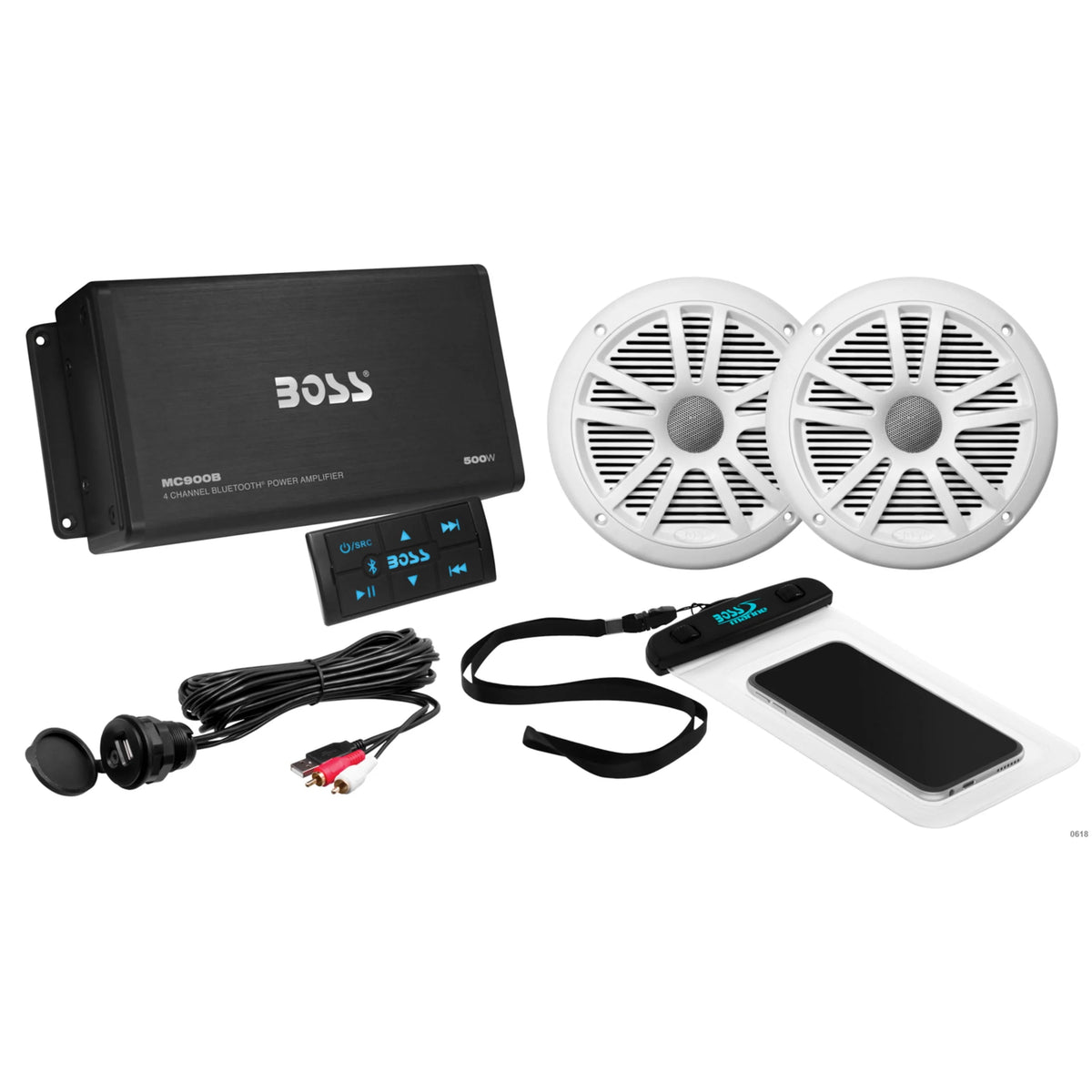 500 Watt 4 Channel Amplifier, 6.5 Speakers G82708