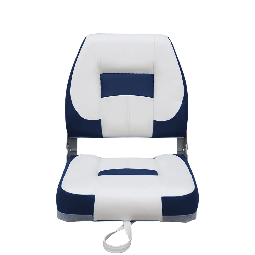 Folding Boat Seat White Charcoal 2 Seats T5238