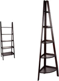 White 5-Shelf Ladder Bookcase N6656