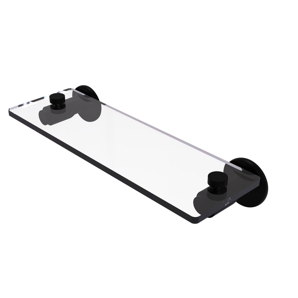 16 inch Glass Vanity Shelf Beveled Edges Matte Black R4073