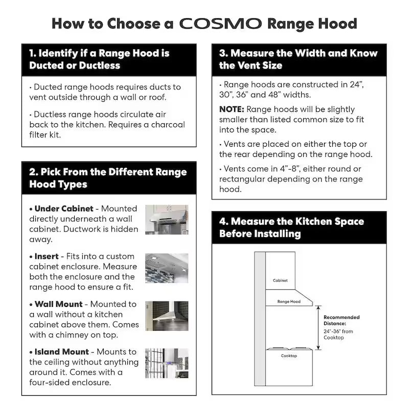 30 in. 380 CFM Convertible Ductless Island Range Hood M347619