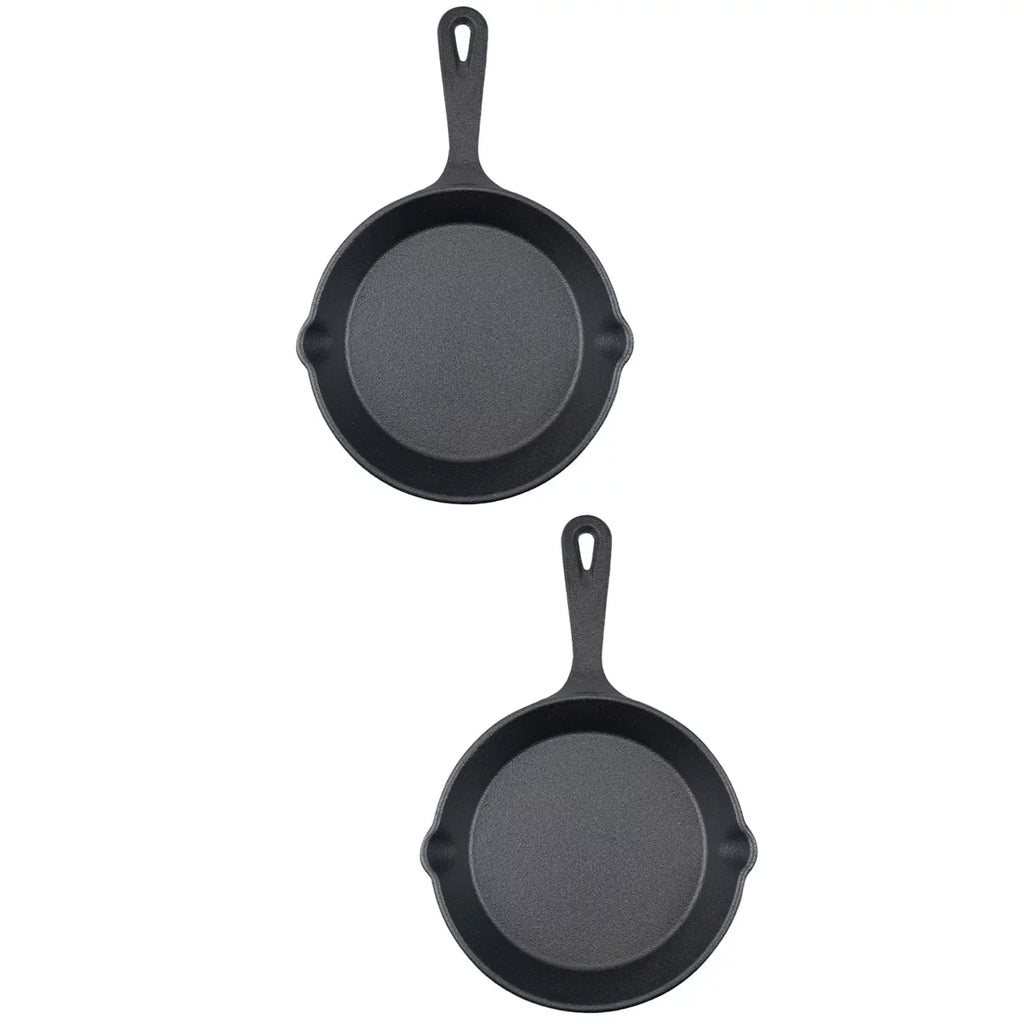 2pcs Mini Cast Iron Skillet Non-stick Frying Pan I199100