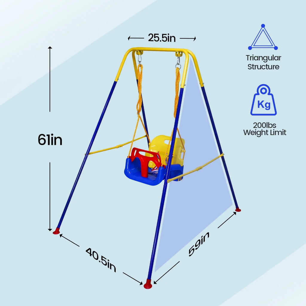 2-in-1 Toddler Swing Set and Baby Jumper K143486