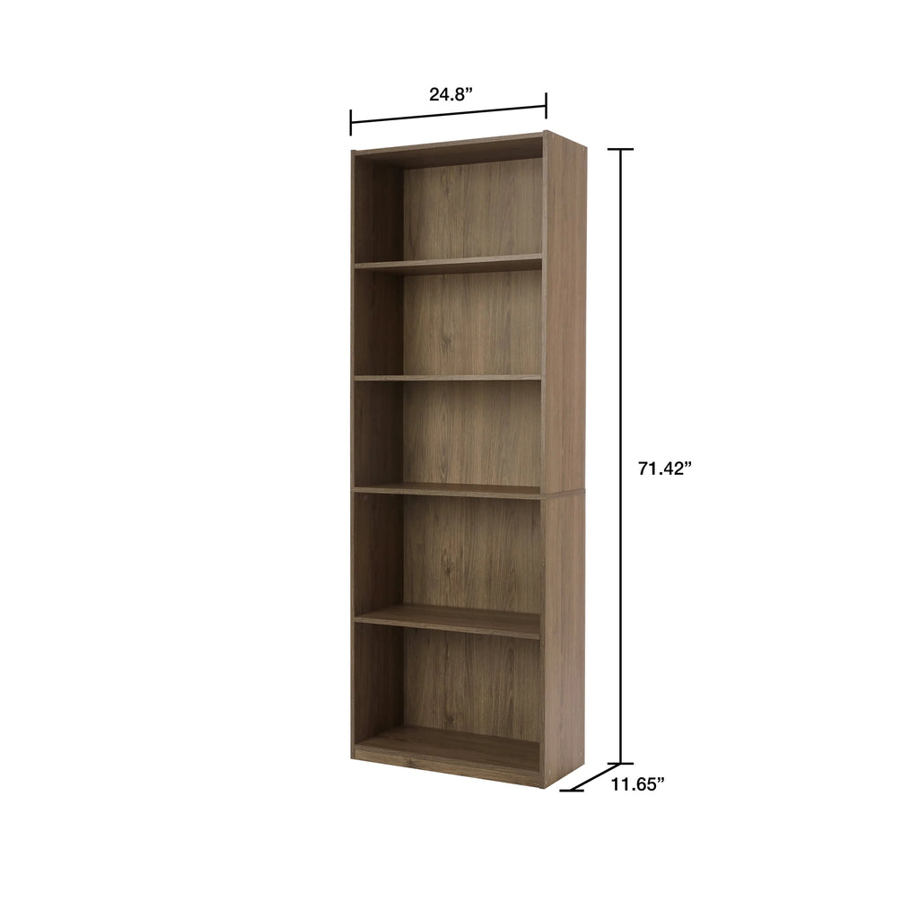 5-Shelf Bookcase with Adjustable Shelves L435