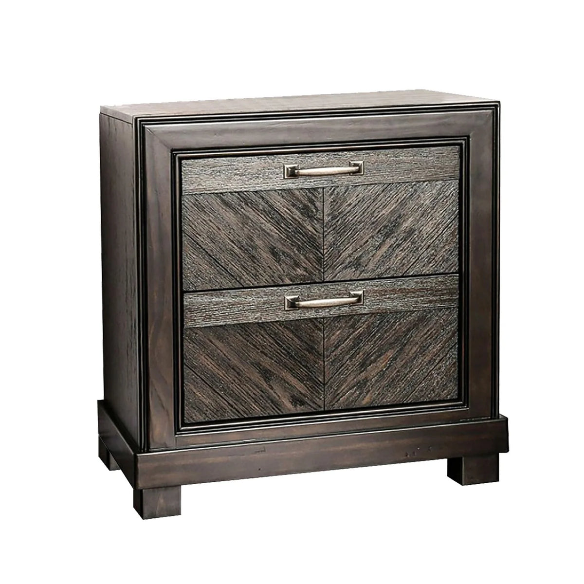 2 Drawers Wood Nightstand in Espresso Q35947