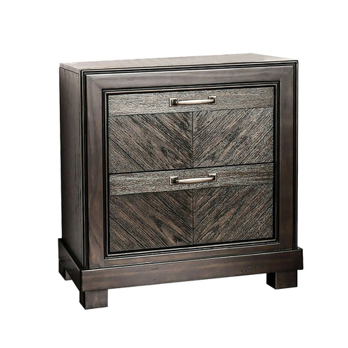 2 Drawers Wood Nightstand in Espresso Q35947