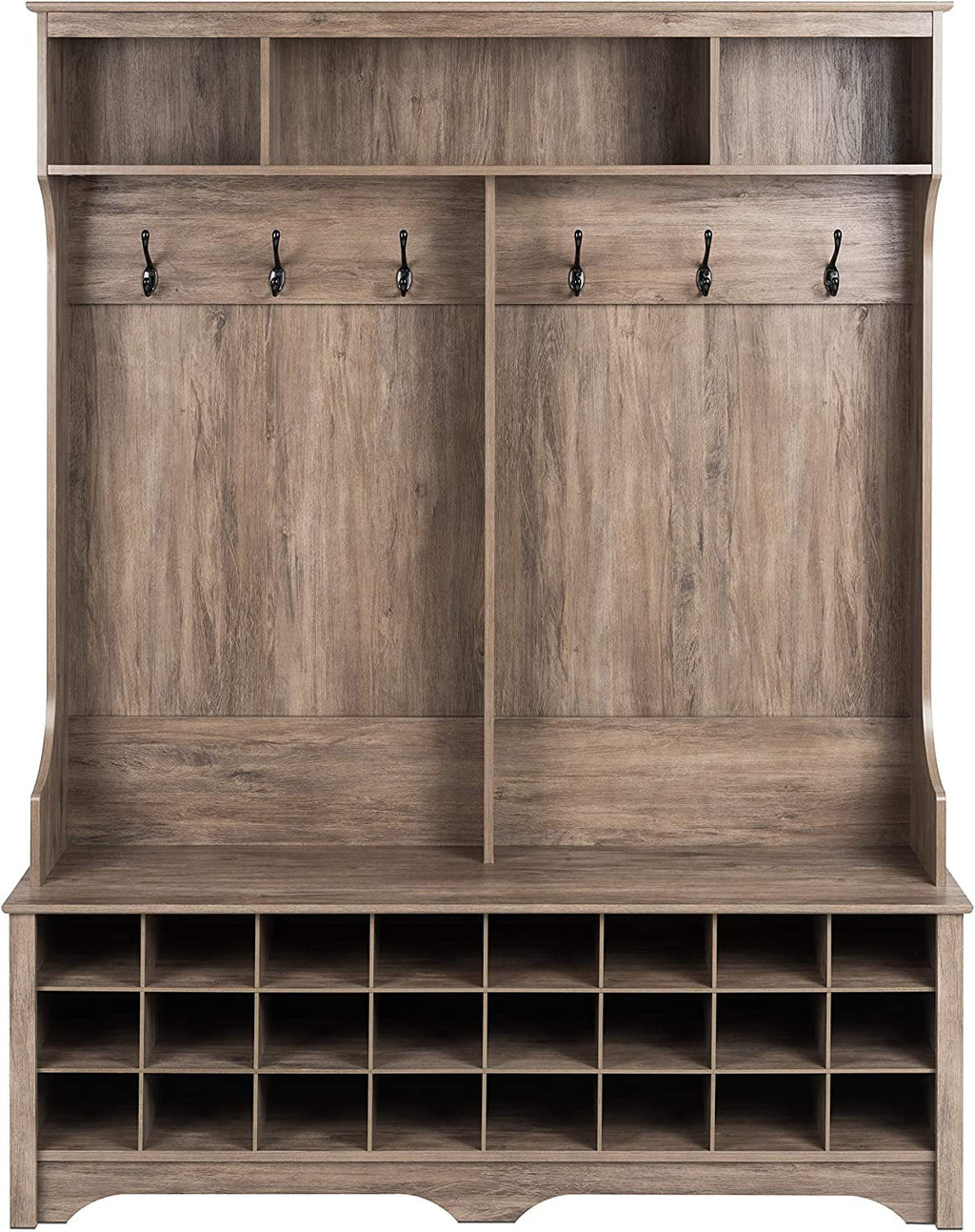 Gray Hall Tree with Bench and Shoe Storage W213