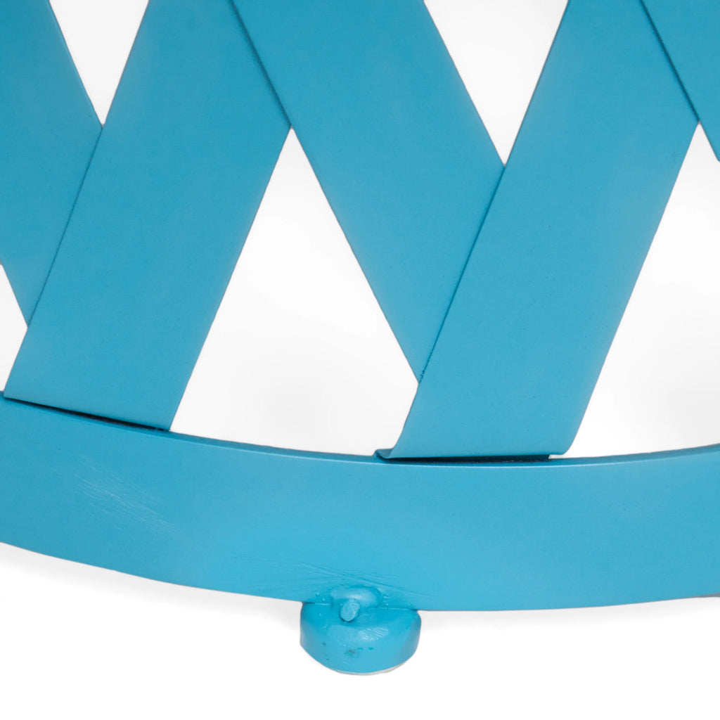 Matte Blue Iron Side Tables Set of 2 Q5251
