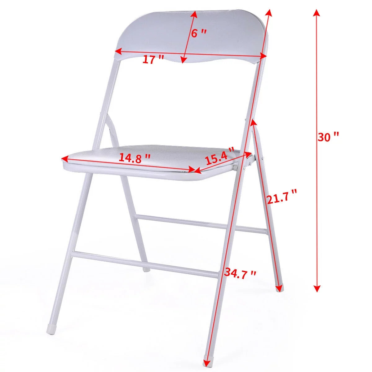 White Folding Chairs Set of 6 K80275