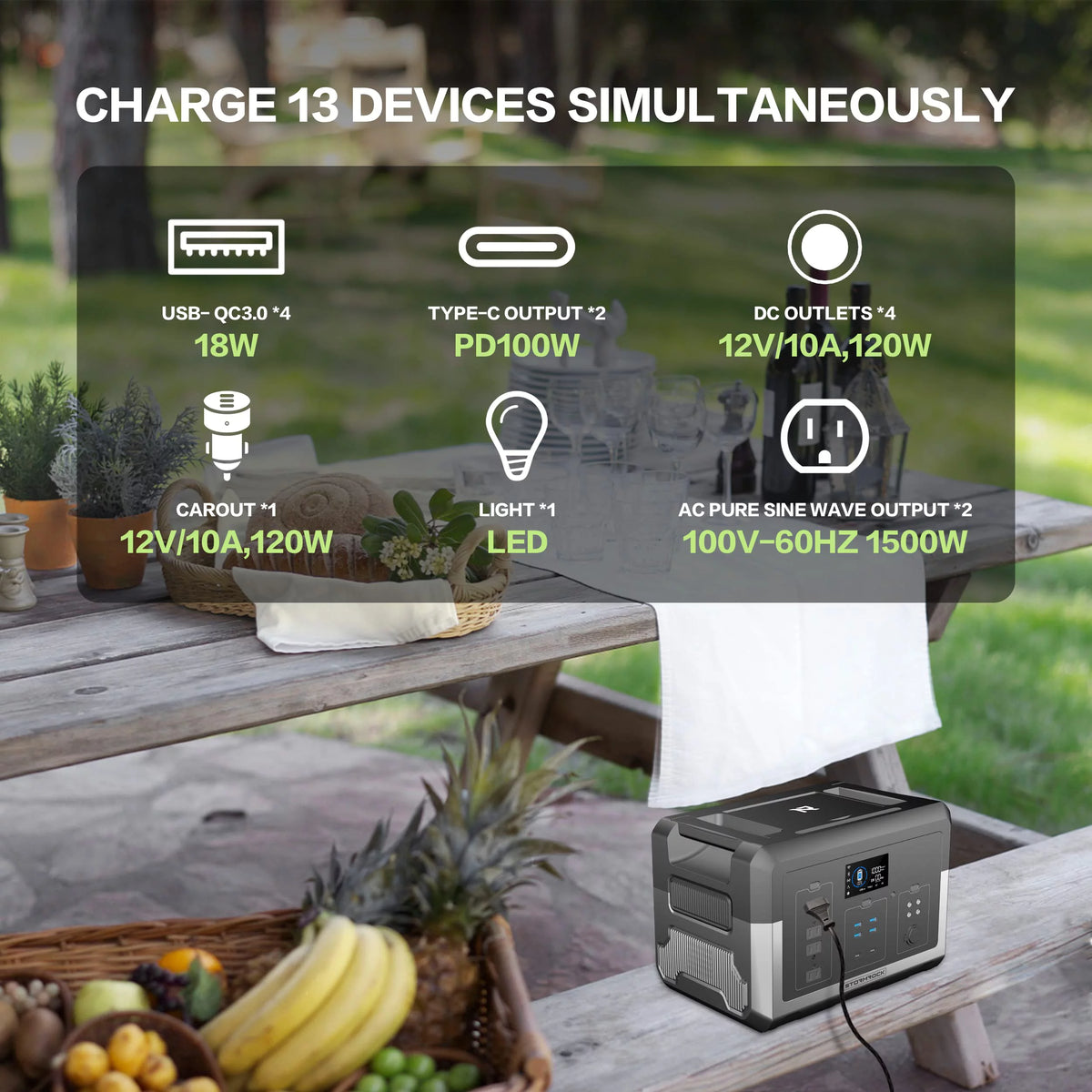 Portable Power Station 1280Wh Lithium-Ion Battery U928047
