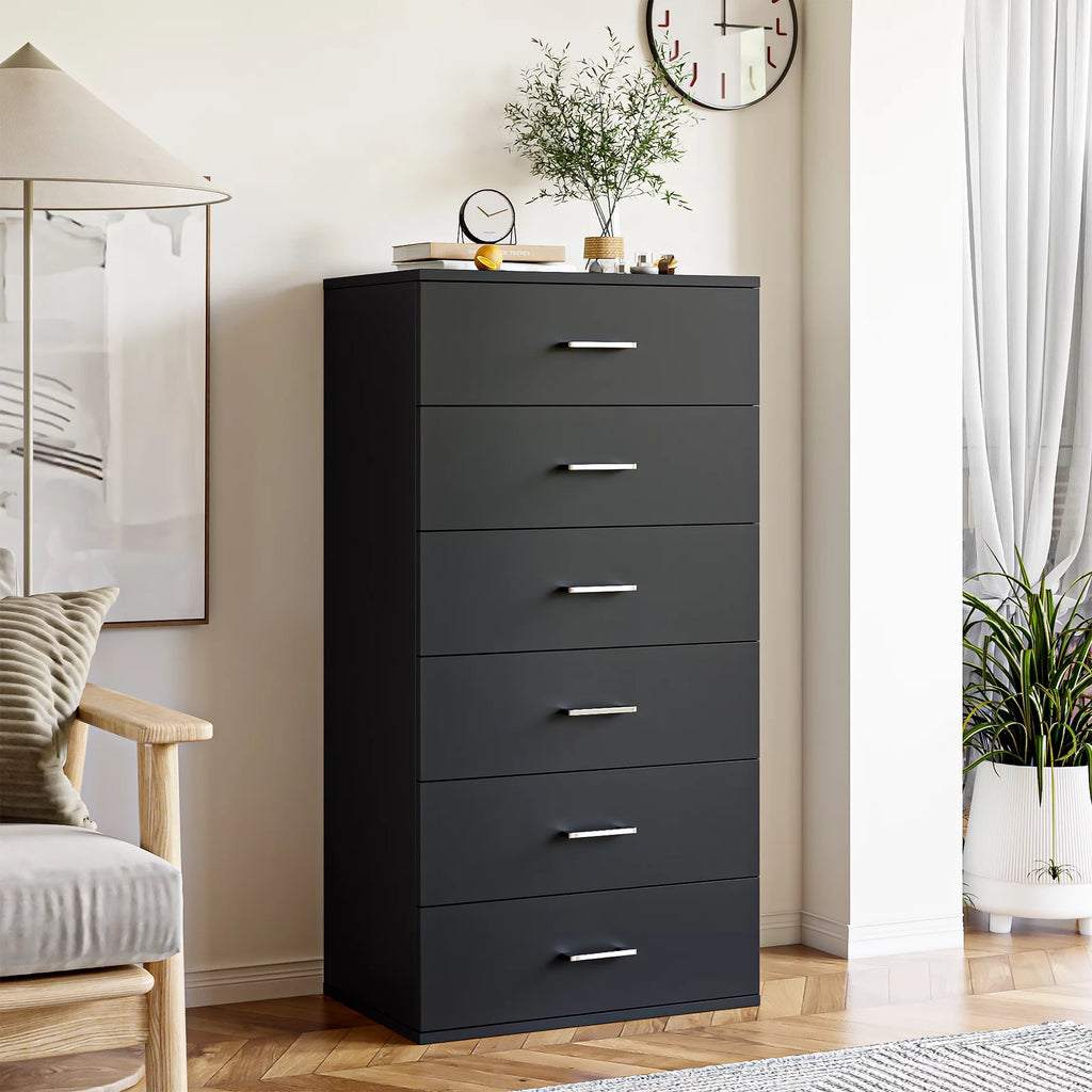White 6 Drawer Wood Dresser W28392