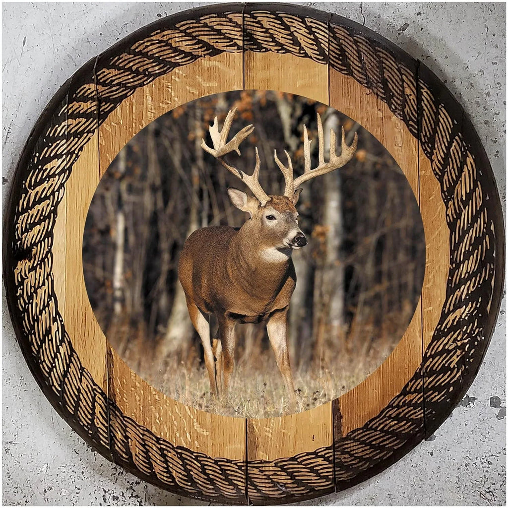Round Whiskey Barrel End Table W529276