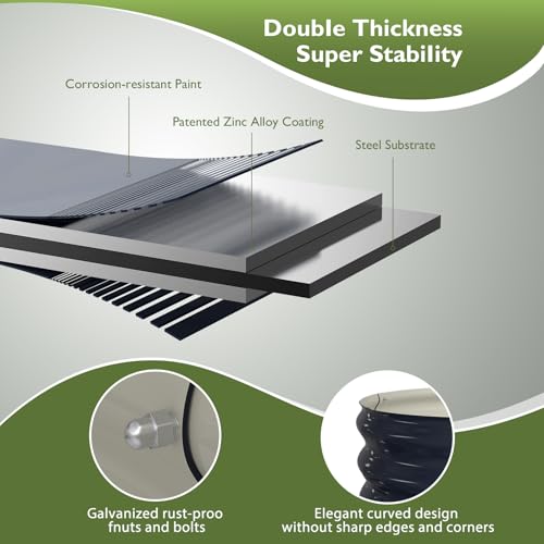 4x2x1 ft Galvanized Metal Raised Garden Bed Kit F716568